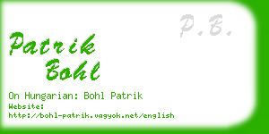 patrik bohl business card